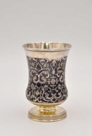 Серебряный кубок. Чернь, золочение. Москва. 1842 год.